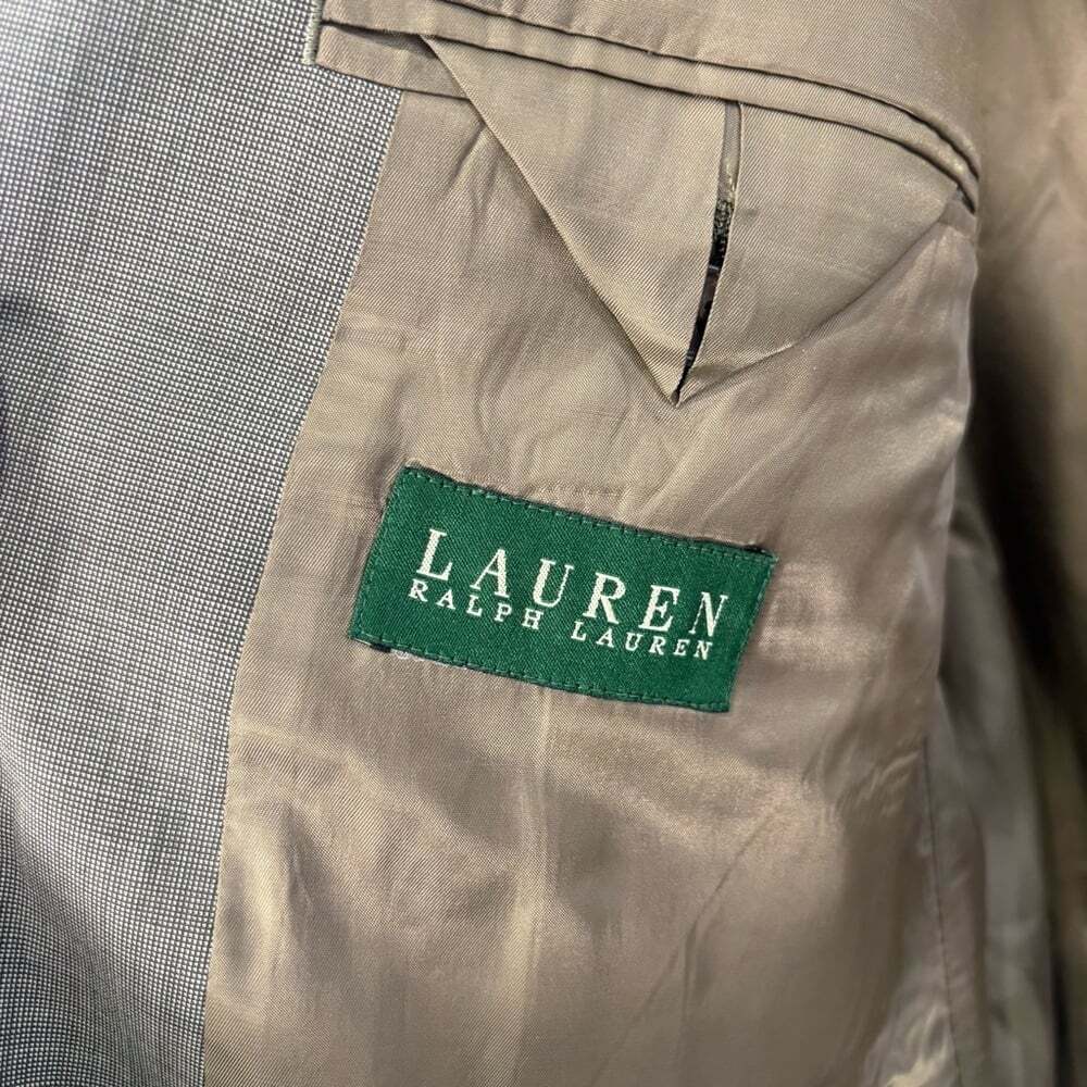 Lauren Ralph Lauren Blazer Wool Sport Coat Classic Neutral 48R - Picture 9 of 12
